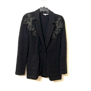 Chico's Black Blazer with Beaded Accents